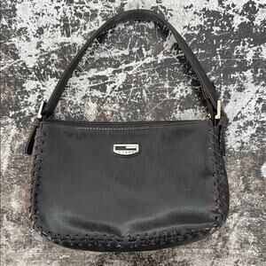 Guess Black Mini Whipstitch Handbag 9.5x6x2"
